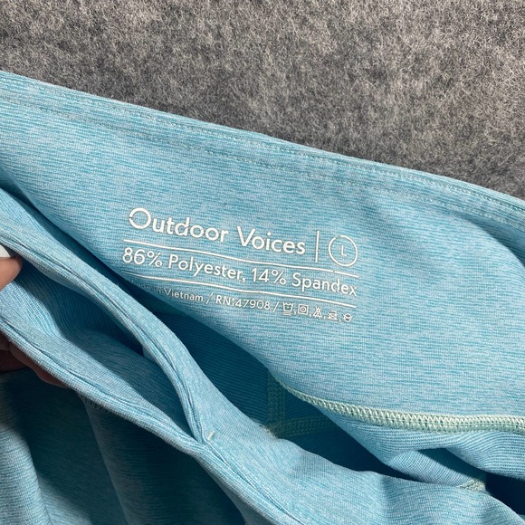 Outdoor Voices Leggings Large Pool Blue 3/4 Warmup High Rise Workout - Picture 11 of 12